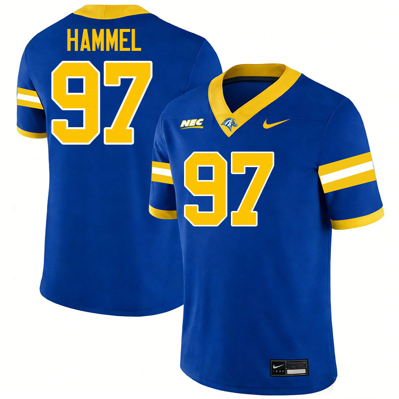 New Haven Chargers #97 Tyler Hammel College Football Jerseys,Uniforms Stitched-Blue